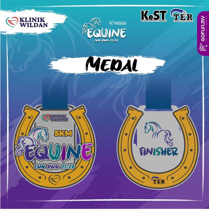 Dua medal berbentuk ladam kuda berwarna emas
